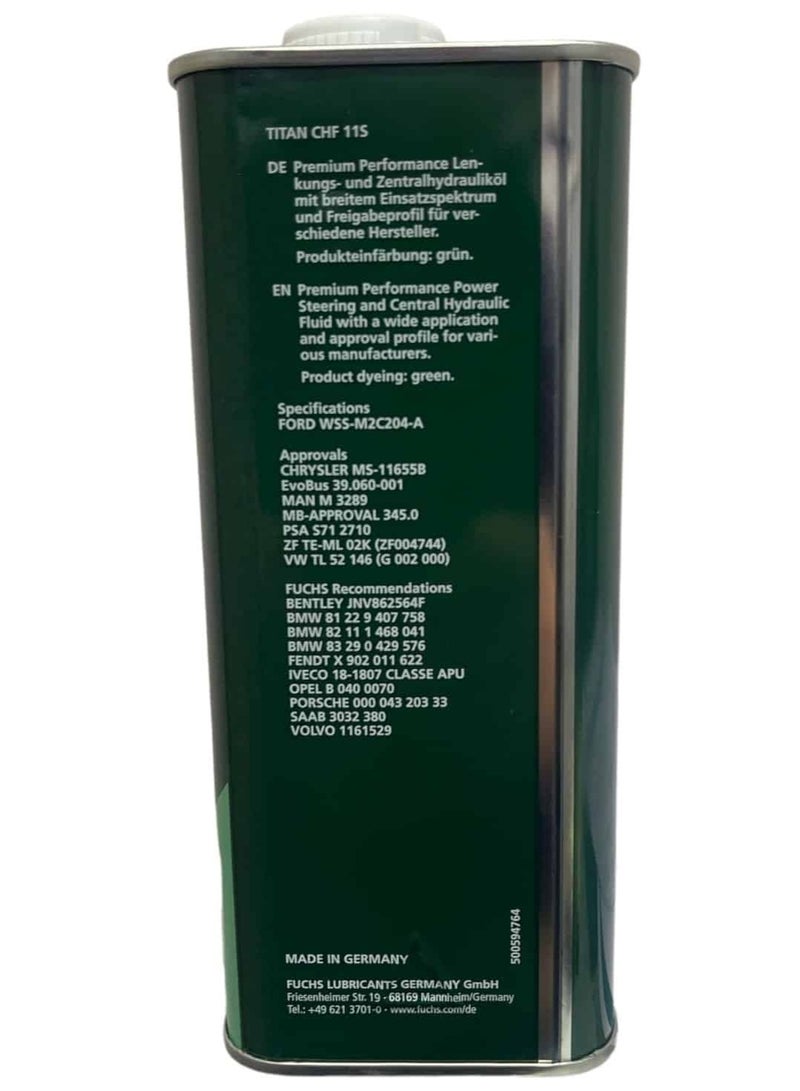 Fuchs Titan CHF 11S Power Steering Oil / Central Hydraulic Oil - 1L - Image 4