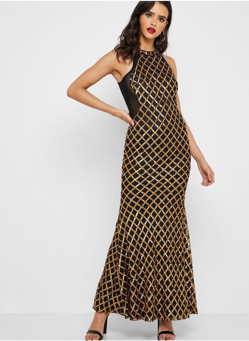 The Clothing Company - Sequin Fishtail Maxi Dress - Image 1