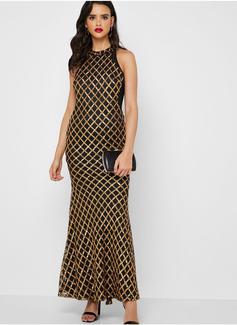 The Clothing Company - Sequin Fishtail Maxi Dress - Image 1