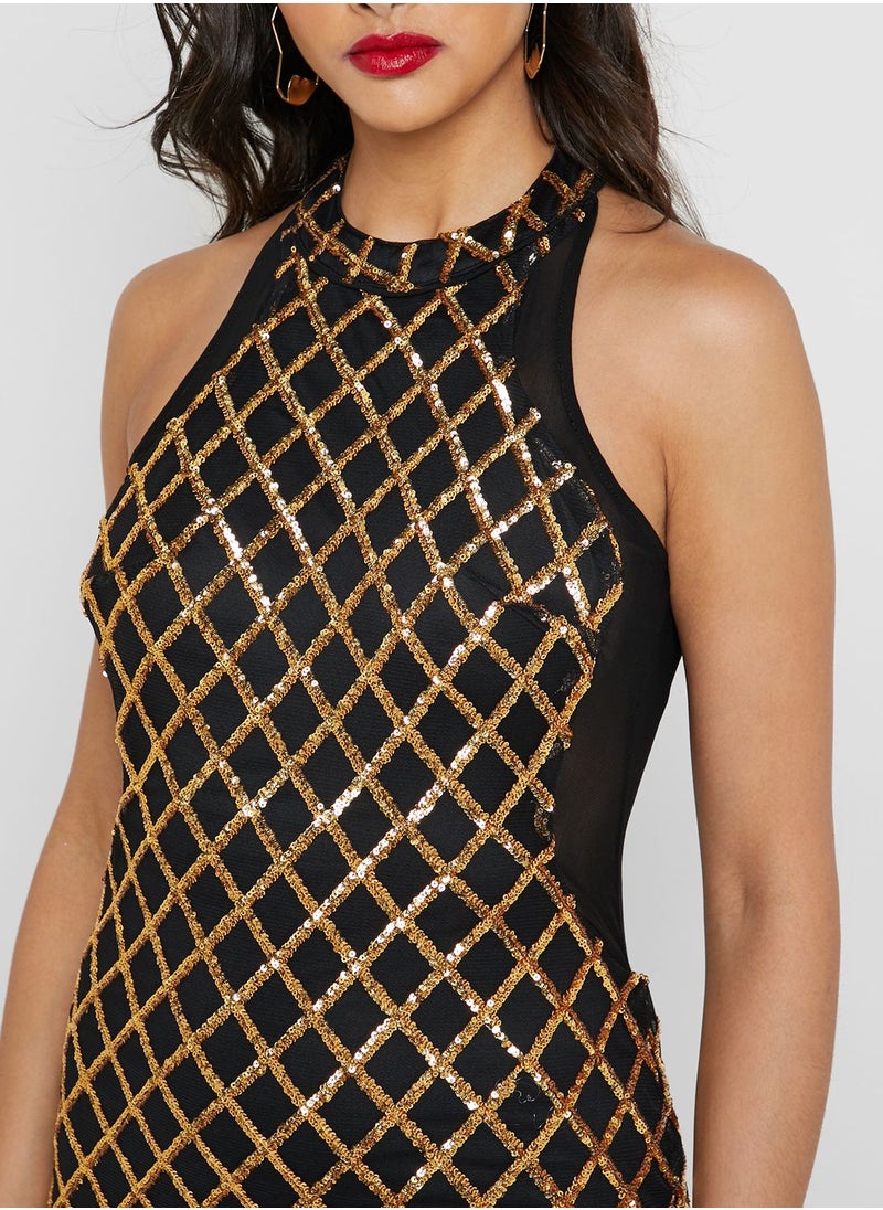 The Clothing Company - Sequin Fishtail Maxi Dress - Image 1