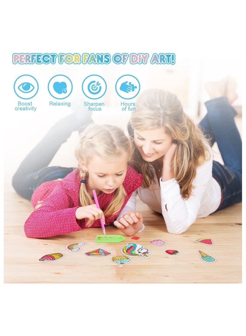 SYOSI Diamond Painting Kit For Kids with Keychains, Crafts for Girls Ages 8-12, Diamond Art for Kids, Diamond Dot Gem Art Kits for Kids, Kids Arts and Crafts for Kid Ages 8-12, Unicorn Painting Kit - Image 5