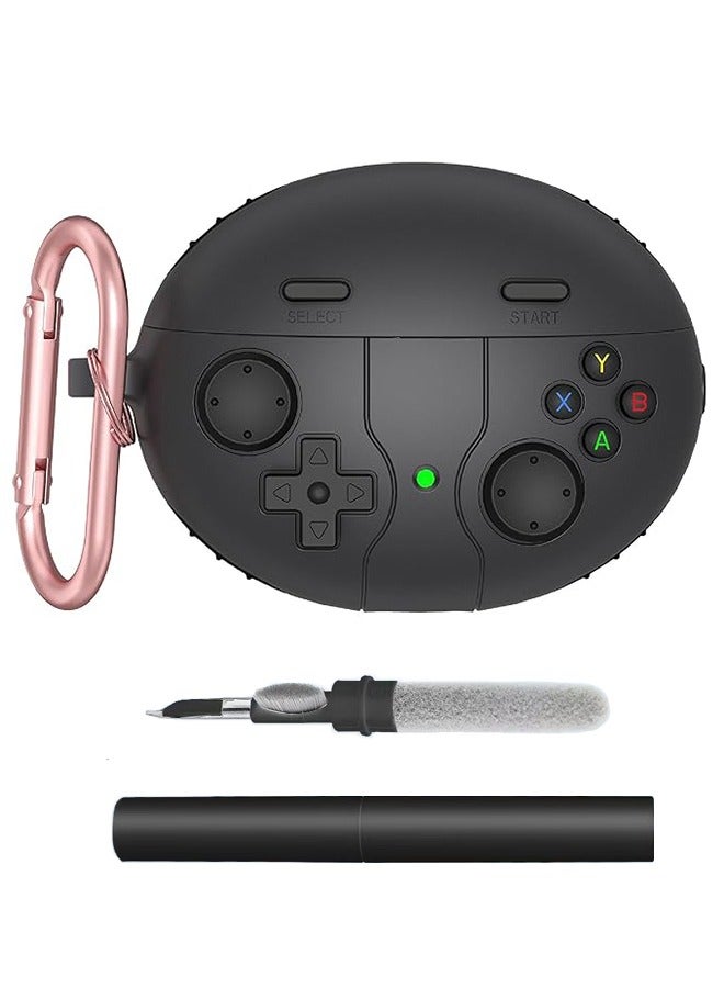 Suitable for Huawei Freebuds 6i/5i, cute and fun cartoon silicone TPU soft protective case, including keychain, cleaning pen, suitable for boys, girls, men and women - black - Image 1