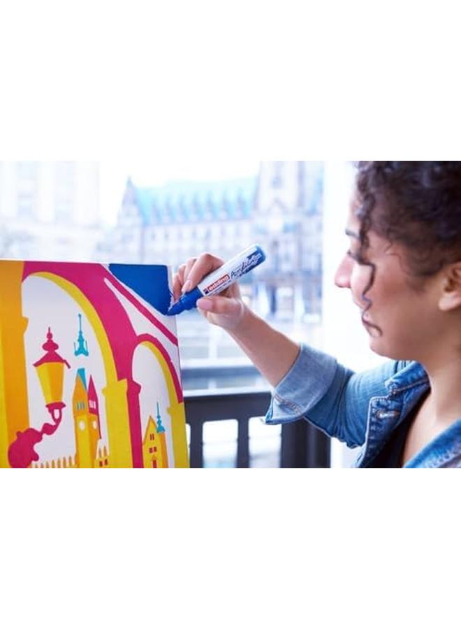 Edding 5000 Acrylic Marker Broad Multi Coloured Acrylic Paint Markers 5 Pack Abstract 5 10Mm Chisel Nib Acrylic Marker For Painting On Canvas Wood Acrylic Marker Waterproof - Image 4