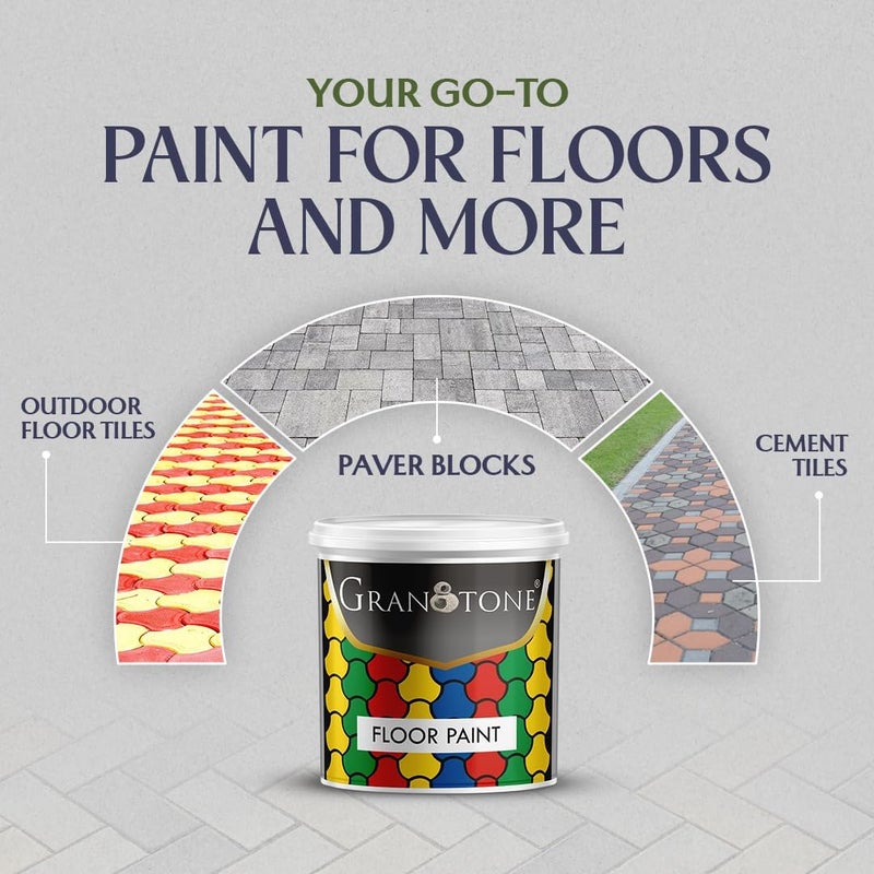 Granotone دهان الأرضيات GRANOTONE للأرضيات الأسمنتية والبلاط، مانع تسرب الخرسانة المعتمد على البولي يوريثين والبوليمر الأكريليكي، مضاد للانزلاق، دهان بلاط سميك ودائم 1 لتر، برتقالي - Image 4