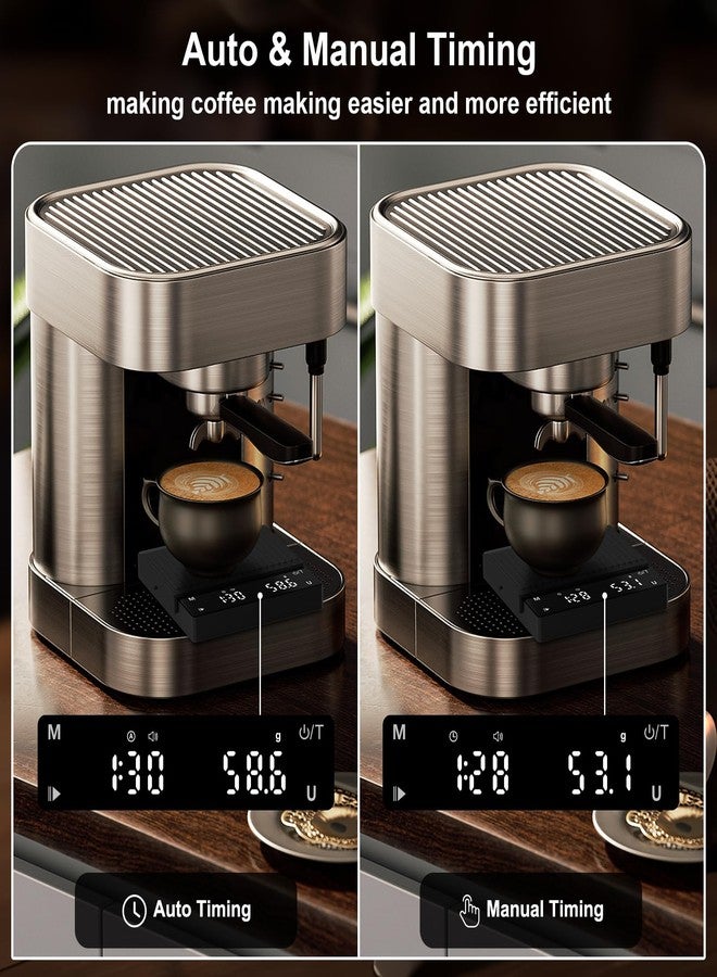 Diyife Rechargeable Mini Coffee Scale, Diyife Pour Over Coffee Scale with Timer, 2kg/0.1g Accurate Scale, Auto/Manual Timing, Mini Portable Digital Kitchen Scale for Drip Coffee, Espresso, French Press - Image 3