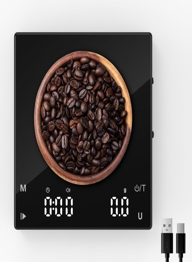 Diyife Rechargeable Mini Coffee Scale, Diyife Pour Over Coffee Scale with Timer, 2kg/0.1g Accurate Scale, Auto/Manual Timing, Mini Portable Digital Kitchen Scale for Drip Coffee, Espresso, French Press - Image 1