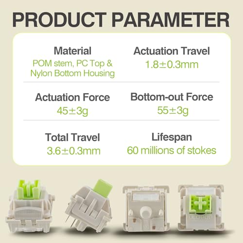 EPOMAKER x LEOBOG Reaper Keyboard Switches, 100 Pcs 45gf Linear Switch Set, Factory Lubed 5-Pin Switch with POM Stem, LED Slot for Mechanical Gaming Keyboard, Compatible with MX Keycaps - Image 3