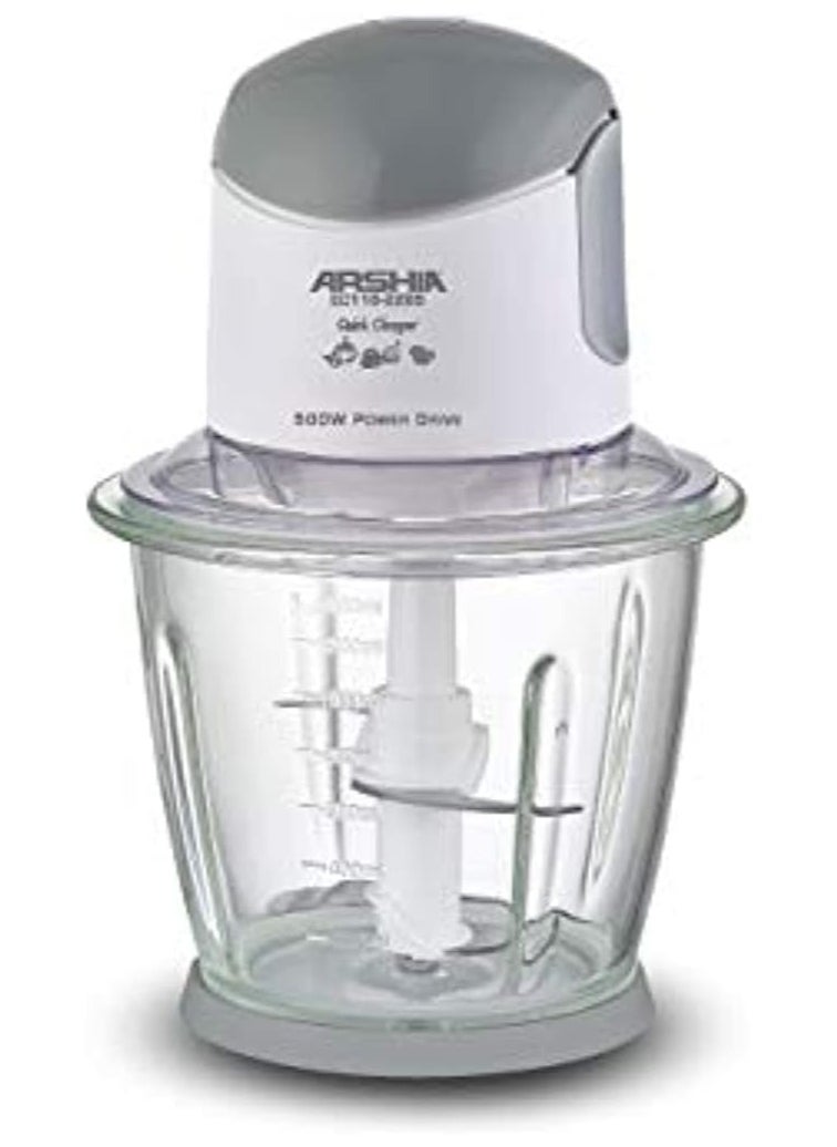 Arshia - Arshia electric chopper, 6 blades, 1.5 liters, 500 watts, white color 2617 - Image 1