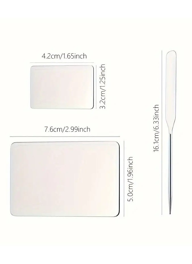 LANGMANNI 2pcs Professional Makeup Foundation Mixing Palette Set with Stainless Steel Spatula & Ringed Palette - Ideal for Blending & Applying Foundation, Perfect for Artists  - Image 4