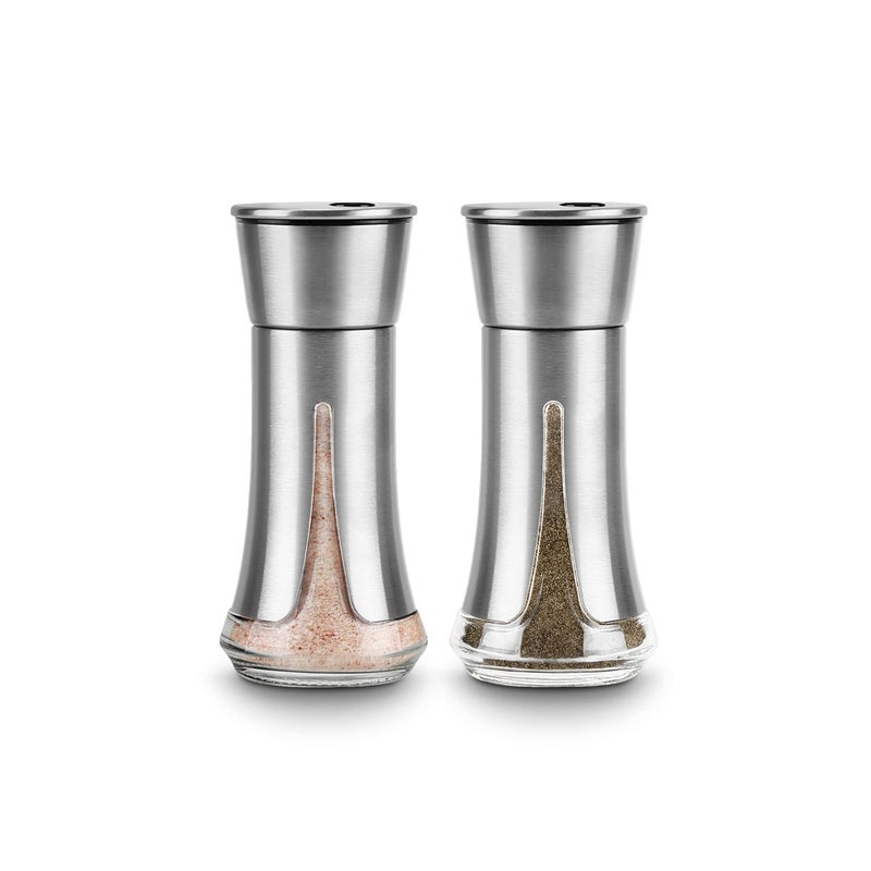 Aelga Salt and Pepper Shakers by Aelga - Salt Shaker with Adjustable Pour Holes for Himalayan, Kosher - Image 1