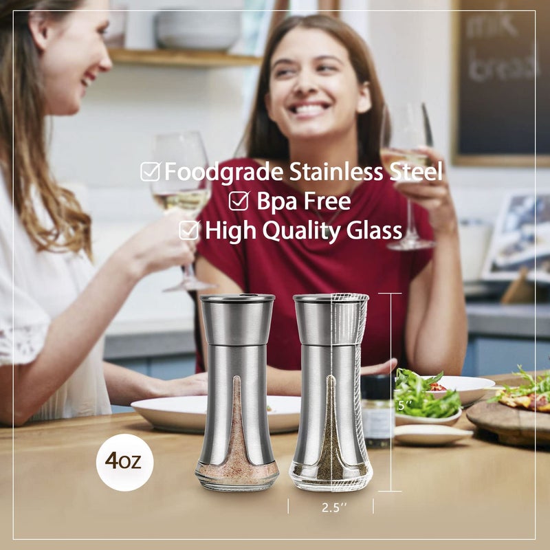 Aelga Salt and Pepper Shakers by Aelga - Salt Shaker with Adjustable Pour Holes for Himalayan, Kosher - Image 3