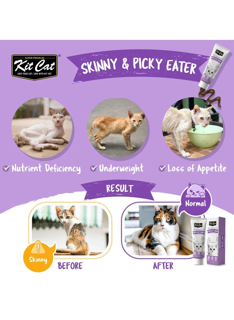 Kit Cat Weight Gain Paste for Cats & Kittens - 120g - Supports Healthy Weight & Muscle Mass  - Image 2