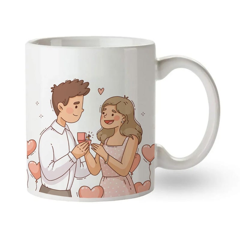 occolife Engagement Gifts Printed Mug 300 ml Capacity Engagement Mug Newly Engaged Groom Coffee MugFiance Mug Wedding Mug Wedding Gift Future Husband Proposal Mug - Image 1