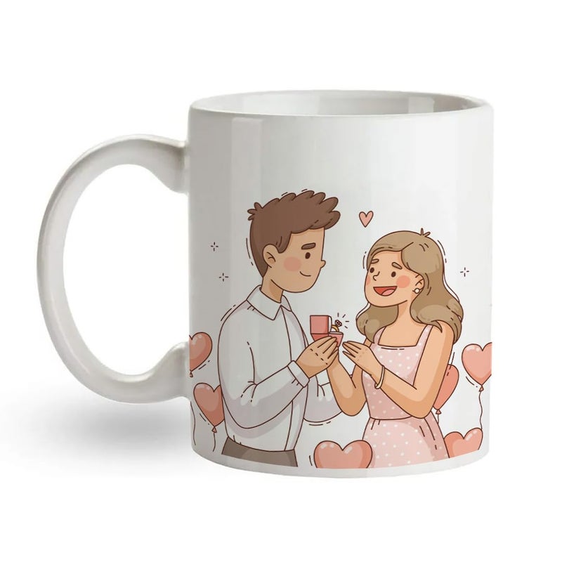 occolife Engagement Gifts Printed Mug 300 ml Capacity Engagement Mug Newly Engaged Groom Coffee MugFiance Mug Wedding Mug Wedding Gift Future Husband Proposal Mug - Image 2