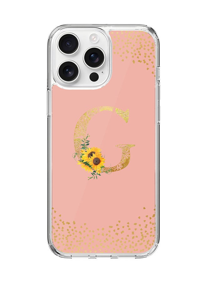 Stylizedd For iPhone 16 Pro Max Case [Compatible with MagSafe] Slim Magnetic cover Clear Phone Case - Custom Monogram Mandala Floral- G (Rose Pink ) - Image 1