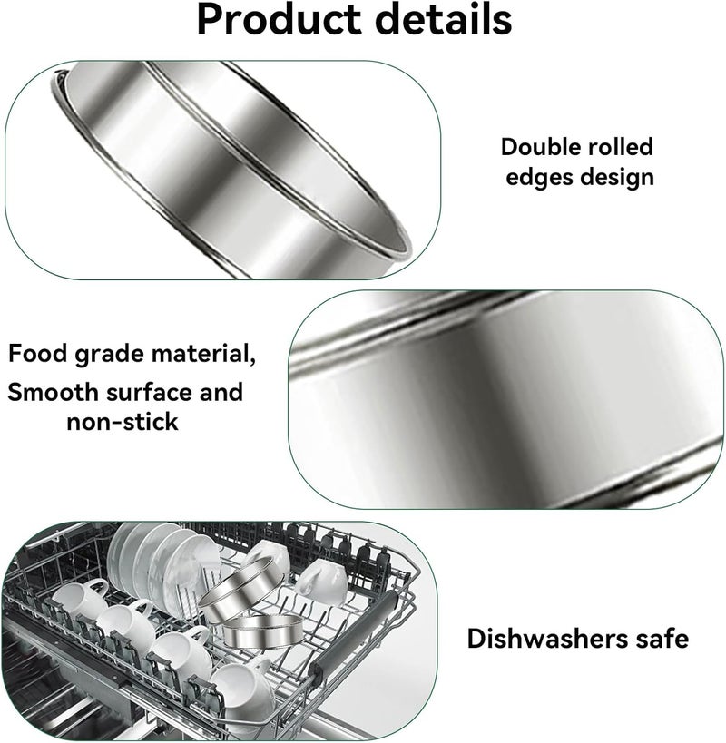Uncle Jack 10 Pcs English Muffin Rings, 3.14inch Stainless Steel Crumpet Rings, Double Rolled, Nonstick, for Frying Eggs, Kitchen Baking, Crumpets Baking, Silver - Image 5