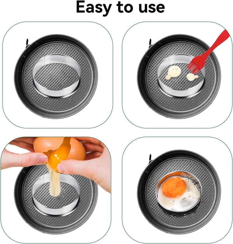 Uncle Jack 10 Pcs English Muffin Rings, 3.14inch Stainless Steel Crumpet Rings, Double Rolled, Nonstick, for Frying Eggs, Kitchen Baking, Crumpets Baking, Silver - Image 4