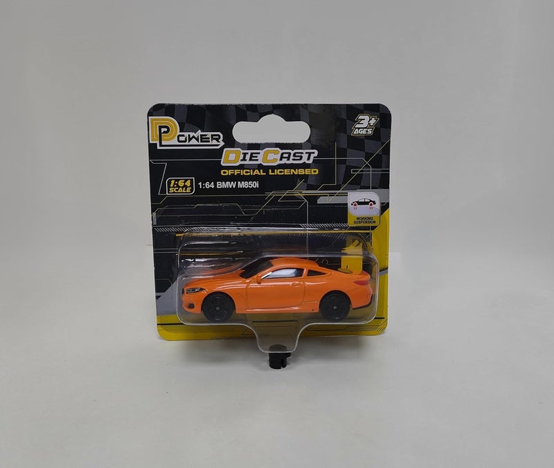 MSZ D-power – BMW M850i - Orange| Die-Cast Replica, Ultimate Collector's Item, Race Cars | Toy Vehicles, Metal Toy Car Model - Pull Back Collection | Size - 1:64, For Kids 3+ - Image 2