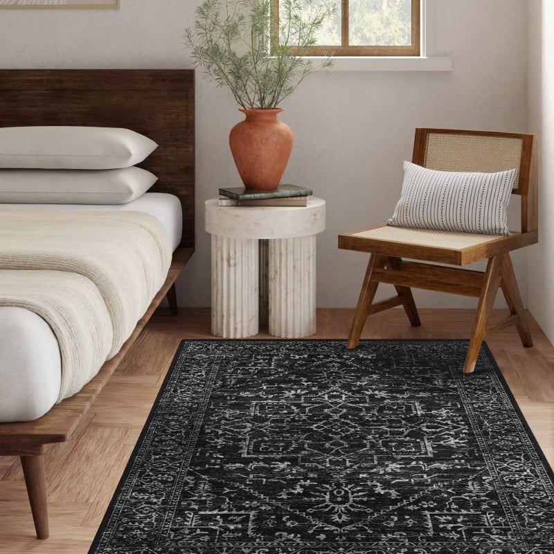 QQpony Chair Mat for Hard Floors, QQpony 60" x 48" Office Chair Mat for Hard Surface, Area Rug for Living Room, Protector Floor Rug Mat for Home Office (Black) - Image 2