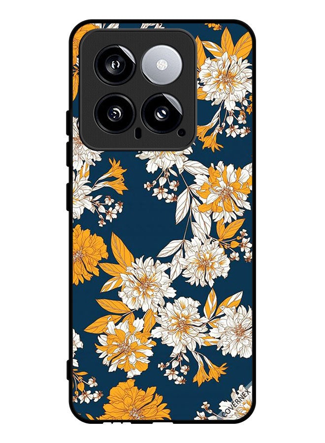 Covernex Protective Case Cover For Xiaomi 14 Flowers & Leaves Wallpaper - Image 1