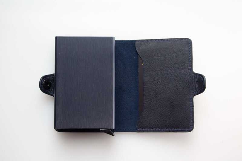 Wrapsol Mechanism Wallet Double Navy Blue Leather  - Image 5