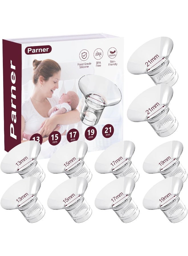 Parner Flange Inserts 13/15/17/19/21mm 10PCS for Momcozy S9/S9pro/S10/S12/S12pro/Medela/Tsrete/Spectra/Bellababy etc 24mm Wearable Breast Pump, Reduce 24mm Tunnel Down to Correct Size - 10PCS - Image 1