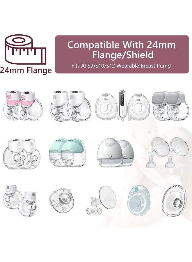 Parner Flange Inserts 13/15/17/19/21mm 10PCS for Momcozy S9/S9pro/S10/S12/S12pro/Medela/Tsrete/Spectra/Bellababy etc 24mm Wearable Breast Pump, Reduce 24mm Tunnel Down to Correct Size - 10PCS - Image 3