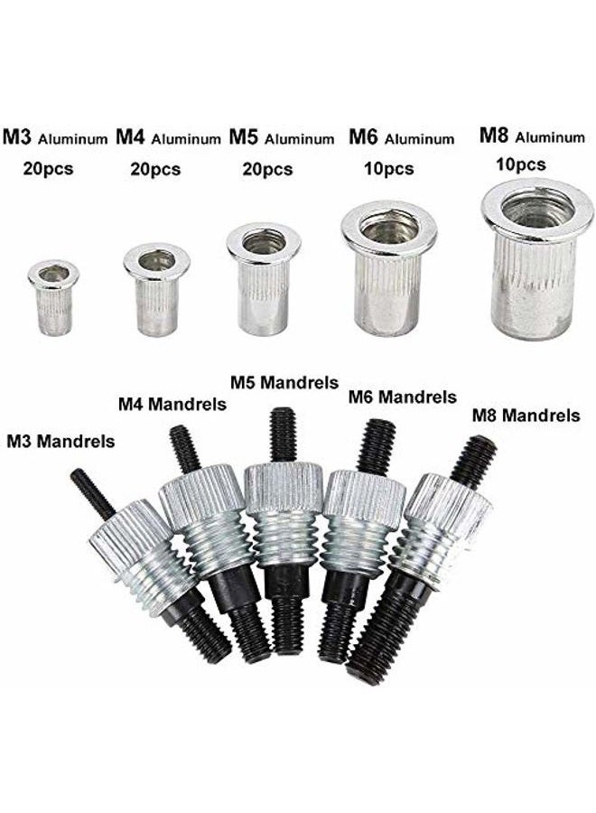 FreeTec M3-M8 Threaded Nut Rivet Insert Tool 86pcs Riveter Rivnut Nutsert Riveting Set - Image 3