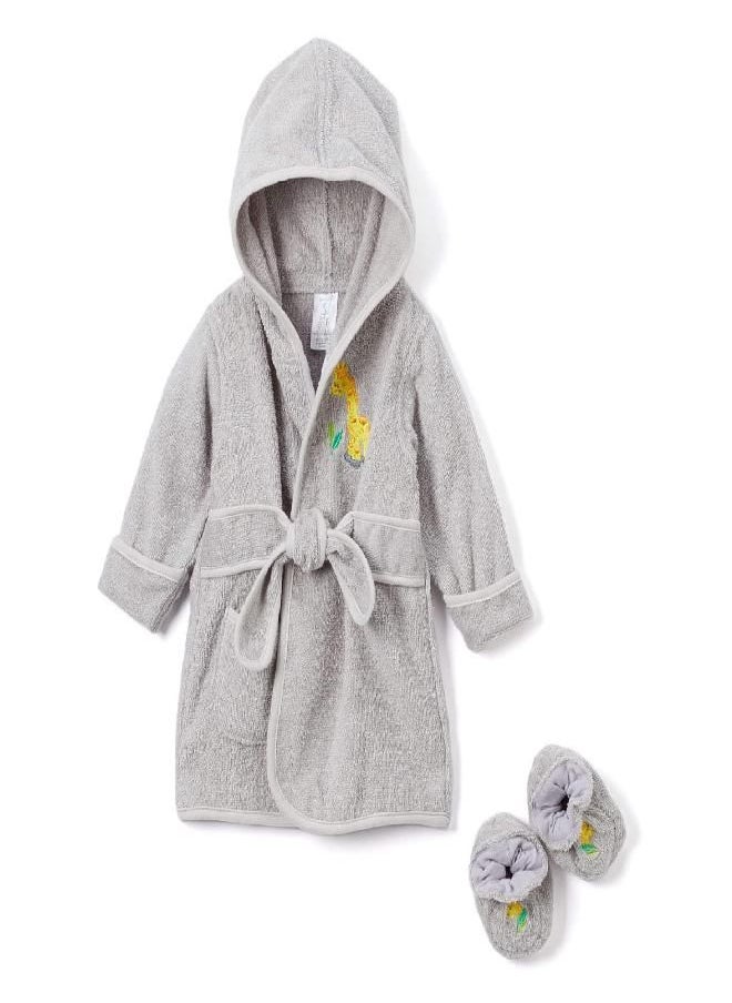 Spasilk pasilk 100% Cotton Hooded Terry Bathrobe with Booties - Baby Girl Gifts - Baby Boy Gifts - 0-9 Months - Shower Gift  - Image 1