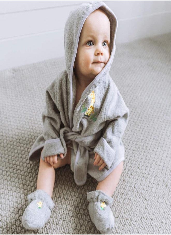 Spasilk pasilk 100% Cotton Hooded Terry Bathrobe with Booties - Baby Girl Gifts - Baby Boy Gifts - 0-9 Months - Shower Gift  - Image 3