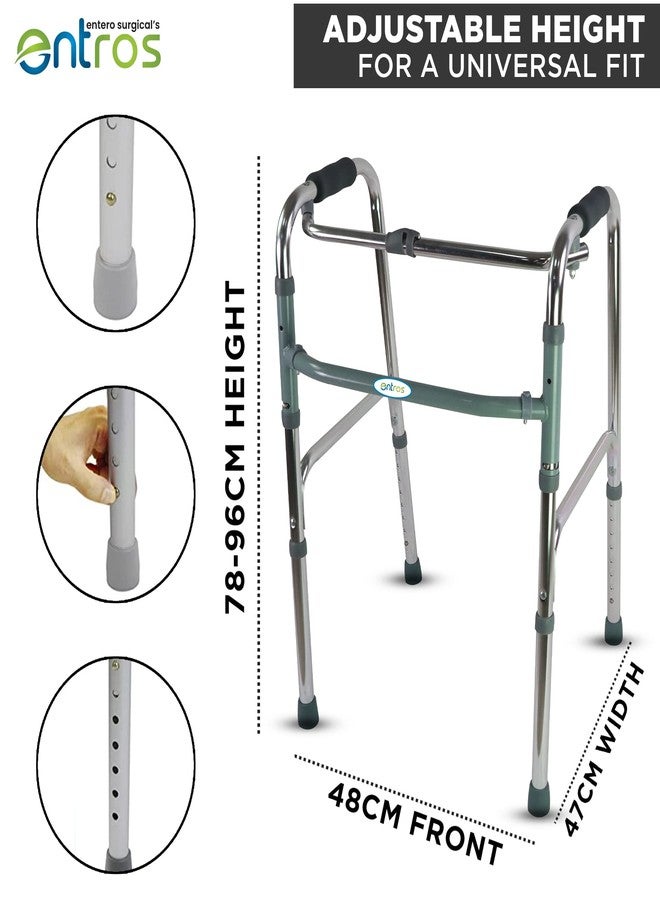 Entros Lightweight Height Adjustable Folding Walker Ideal for Senior Citizen, Old Elder People, Handicap &Patients -SC4005S(Premium Reciprocal Walker) - Image 2