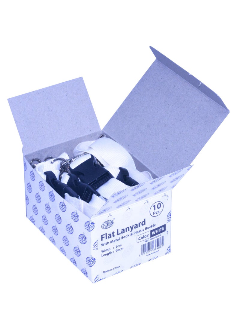 FIS حبل فايز 10 قطع أبيض مع خطاف معدني ودبوس بلاستيكي، 2X90 سم - FSNAPWH/10 - Image 3