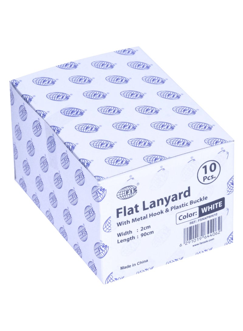 FIS حبل فايز 10 قطع أبيض مع خطاف معدني ودبوس بلاستيكي، 2X90 سم - FSNAPWH/10 - Image 4