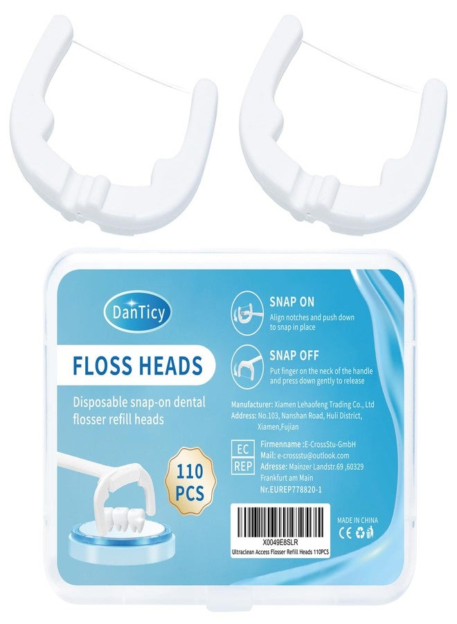 DanTicy Ultraclean Access Flosser Refill Heads Snap-On Dental Flosser Refill Heads for Proper Oral Care & Hygiene 110PCS - Image 1