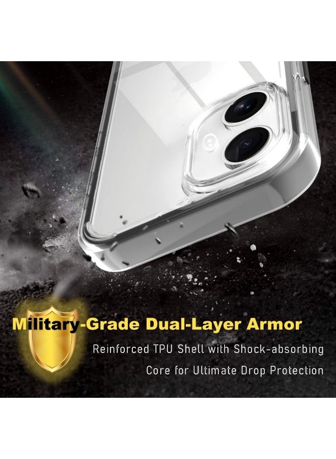 Clear Color Case for iPhone 16 – Shockproof Soft TPU Bumper Frame with Flexible Transparent Back, Aesthetic Crystle Pastel Design, Stylish Phone protector for girls (Currant Black) - Image 5