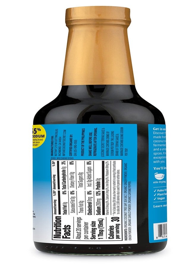 Nutiva Coconut Secret Coconut Aminos Teriyaki Sauce - 10 fl oz - Low Sodium Soy-Free Teriyaki Alternative, Low Glycemic - Organic, Vegan, Non-GMO, Gluten-Free, Kosher - 20 Servings - Image 4