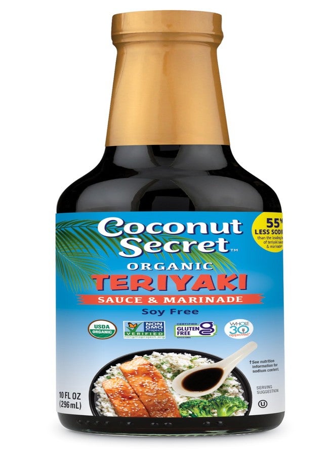 Nutiva Coconut Secret Coconut Aminos Teriyaki Sauce - 10 fl oz - Low Sodium Soy-Free Teriyaki Alternative, Low Glycemic - Organic, Vegan, Non-GMO, Gluten-Free, Kosher - 20 Servings - Image 1