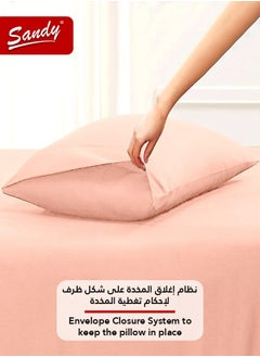 Sandy Sandy Premium Hotel Quality Flat Sheet and Pillow Cases, Bed Sheet 3 Pieces Set, Soft & Breathable and Cooling, King Size 274 x 259 cm, Cantaloupe  - Image 5