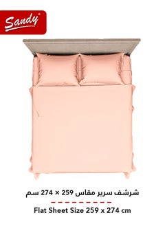 Sandy Sandy Premium Hotel Quality Flat Sheet and Pillow Cases, Bed Sheet 3 Pieces Set, Soft & Breathable and Cooling, King Size 274 x 259 cm, Cantaloupe  - Image 3