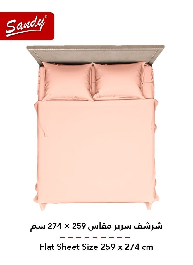 ساندي طقم شرشف سرير ساندي فاخر بجودة الفنادق مع أغطية وسادة، طقم من 3 قطع، شديد النعومة وجيد التهوية وبارد, مقاس كينج نفرين 274 × 259 سم, خربزي  - Image 3