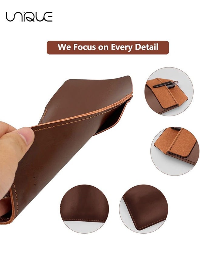 Unique - Pocket Protector - 2 Pcs PU Leather Pocket Pencil Holder Organization Bag - For Shirt/Lab Coat/Pants/Pen Case Multifunctional Pencil Bag Accommodates Pen/Note Card - Brown/Black - Image 1