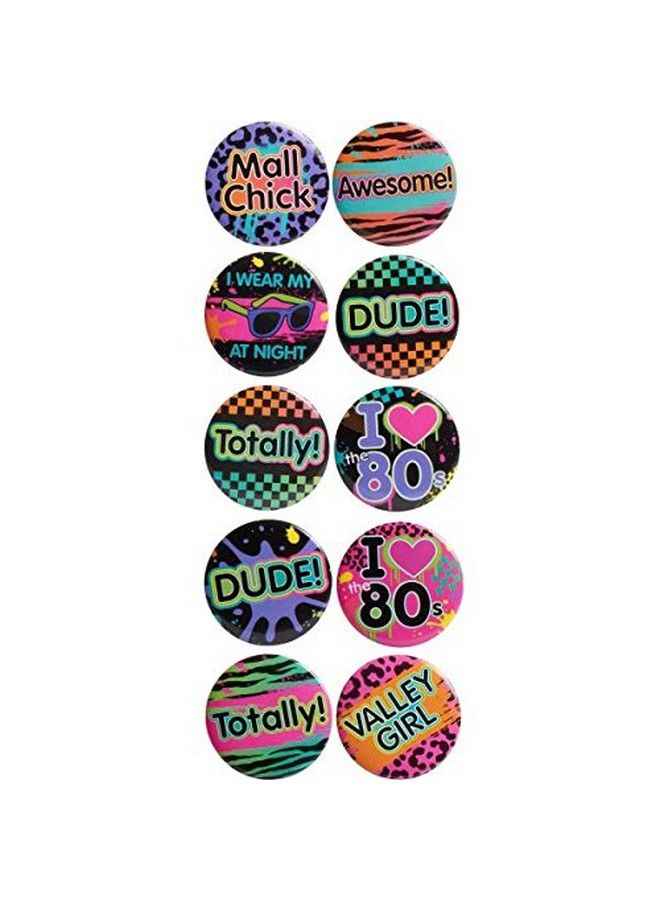 Amscan Awesome 80 Party Buttons Accessory, Multicolor, 10 Pcs - Image 3