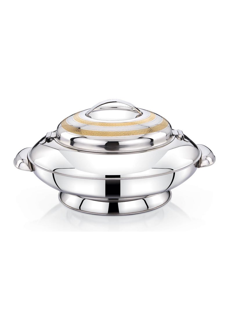 Homemaker Yaris Hotpot 7500ml Capacity - Unique Locking Lid - High Quality Stainless Steel -  Gold Etching & Silver - Image 1