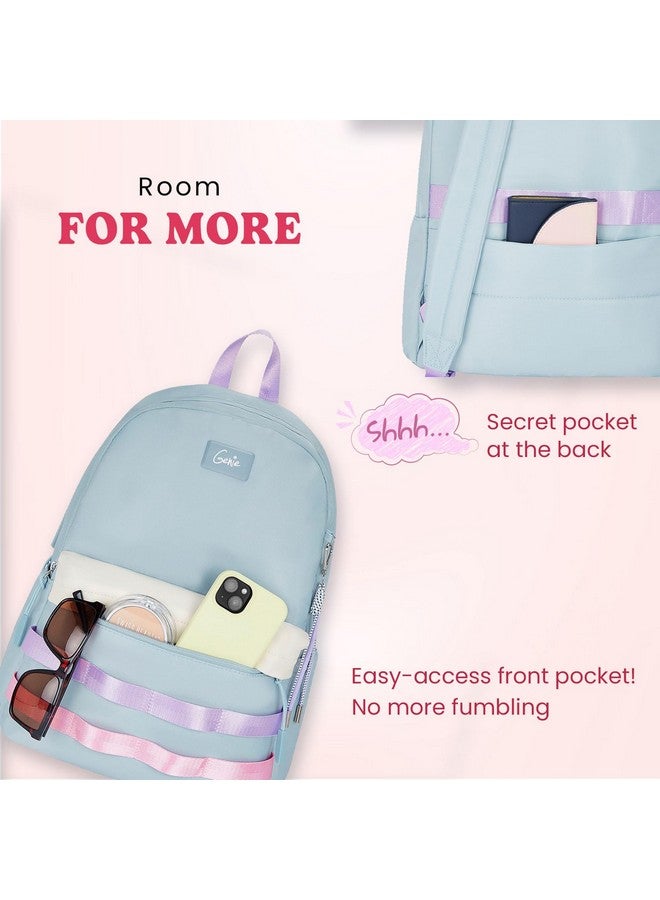 Genie Genie KPACK 20L Chalk Blue Backpack for Women & Girls with 15.6" Laptop Compartment | College bag for Women & Girls| 3 zips with Secret Pocket | Water Resistant Bags | Laptop Backpack for Women - Image 3