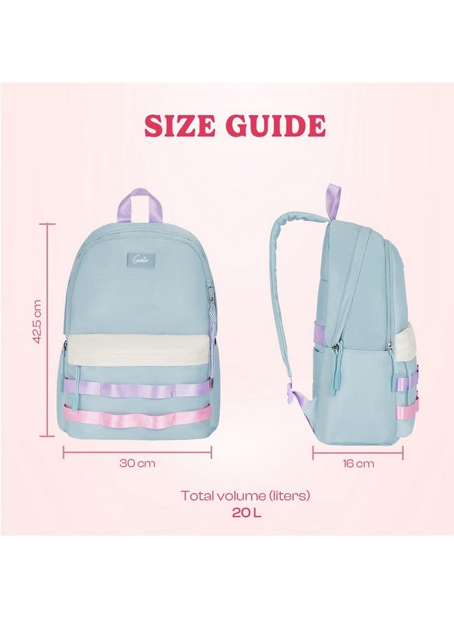 Genie Genie KPACK 20L Chalk Blue Backpack for Women & Girls with 15.6" Laptop Compartment | College bag for Women & Girls| 3 zips with Secret Pocket | Water Resistant Bags | Laptop Backpack for Women - Image 5