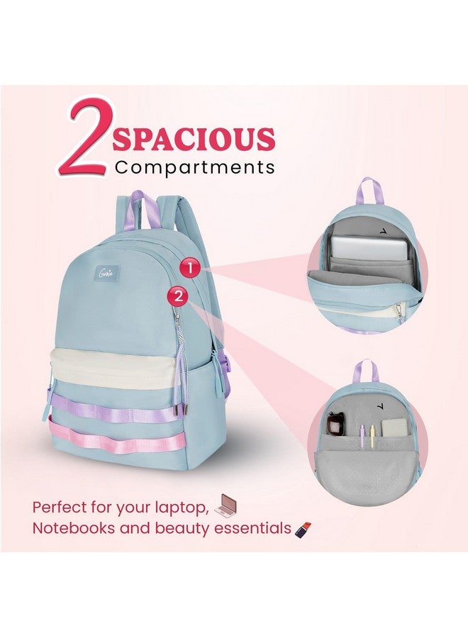 Genie Genie KPACK 20L Chalk Blue Backpack for Women & Girls with 15.6" Laptop Compartment | College bag for Women & Girls| 3 zips with Secret Pocket | Water Resistant Bags | Laptop Backpack for Women - Image 2