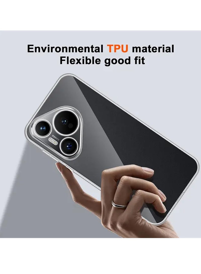 Wtech Premium TPU Soft Corners With Hard PC Case Cover For Huawei Pura 70 Pro / Pura 70 Pro+ / Pura 70 Pro Plus 5G 2024 Clear - Image 2