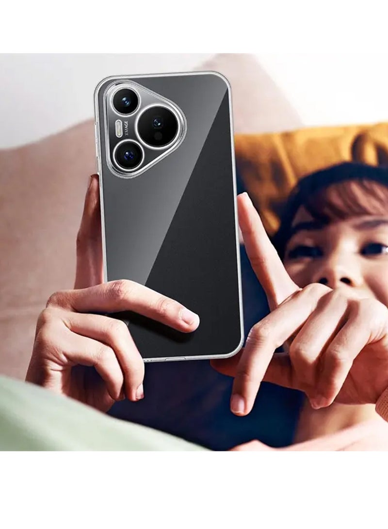 Wtech Premium TPU Soft Corners With Hard PC Case Cover For Huawei Pura 70 Pro / Pura 70 Pro+ / Pura 70 Pro Plus 5G 2024 Clear - Image 5