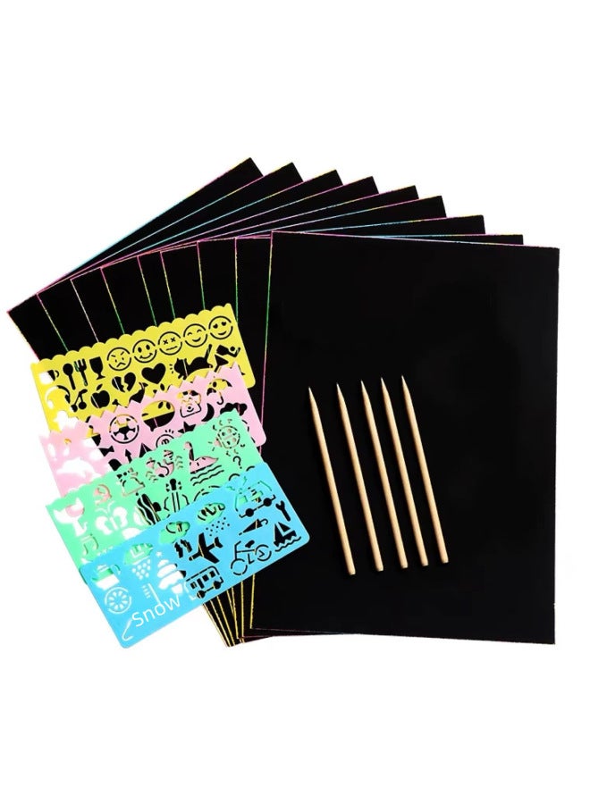 MIKADO Meike Direct Children's Colorful Scraping Paper Thickened A4 16k Scraping Large Quantity Of Postage - Image 3