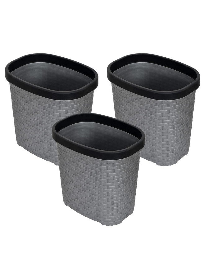 Kuber Industries Kuber Industries Pack of 3 Waste Basket | Open Top Home Dustbin | Waste Bin for Bedroom, Living Room, Kitchen & Bathroom | 7 LTR | Grey  - Image 1